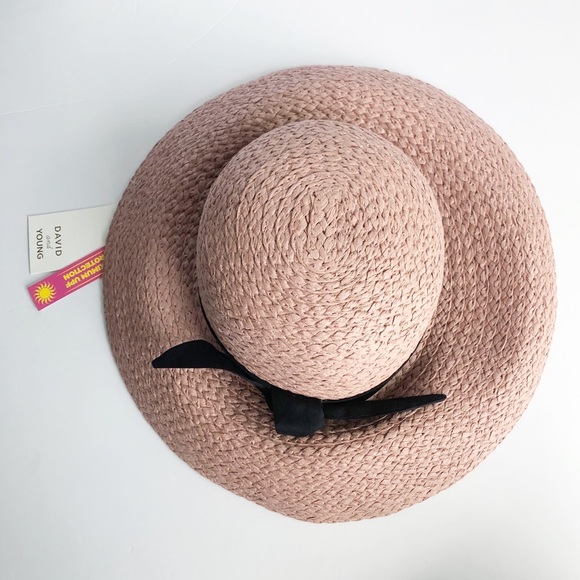 David Young Nwt Straw Bow Hat 
